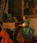 Johannes Vermeer A Lady Seated at a Virginal Sweden oil painting artist